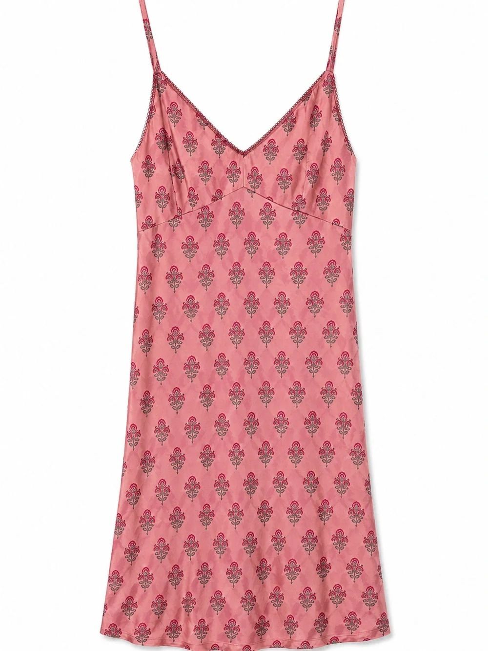 Zimmermann Pink Printed Silk Slip Dress